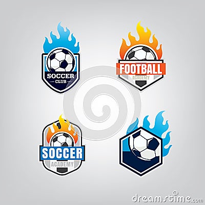 Soccer logo design set. Vector Illustration