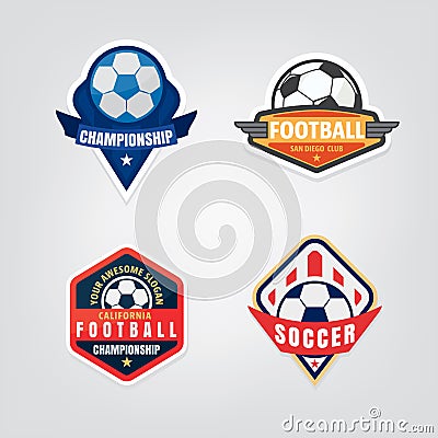 Soccer logo design set,vector illustration Vector Illustration