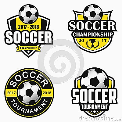 Soccer logo. Set of sports emblem designs. Vector. Vector Illustration