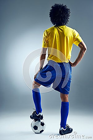 Soccer man challange Stock Photo