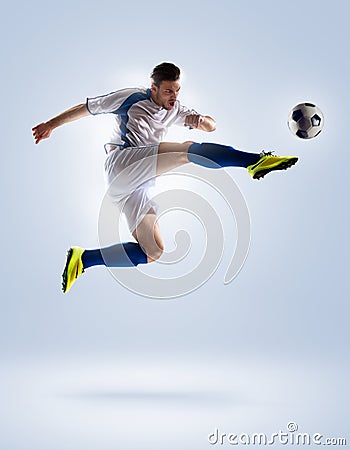 Soccer player in action Stock Photo