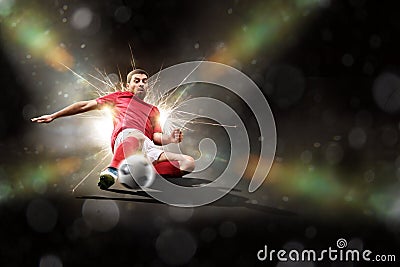 Soccer player in action Stock Photo