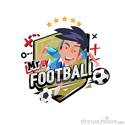 Soccer player in action. logo design - vector Vector Illustration