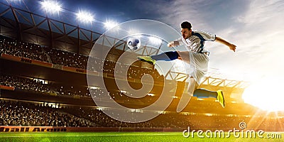 Soccer player in action Stock Photo