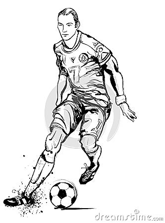 Soccer player in action Vector Illustration