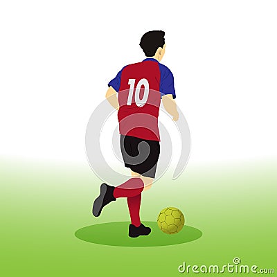 Soccer Player dribble the ball vector clip art. Vector Illustration