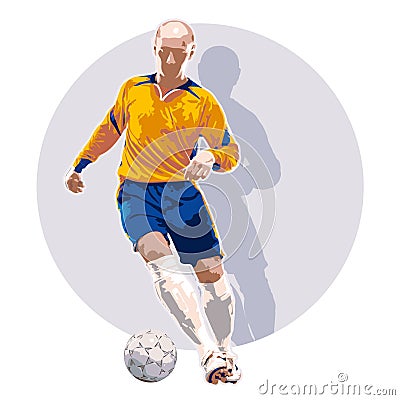 Soccer player dribbling a ball Vector Illustration