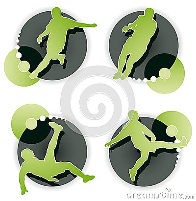 Soccer player icon set Vector Illustration