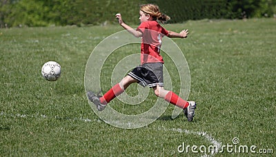 Soccer Player Kicking Ball 4 Stock Photo