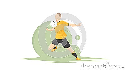 Soccer Player Kicking Ball Vector Illustration