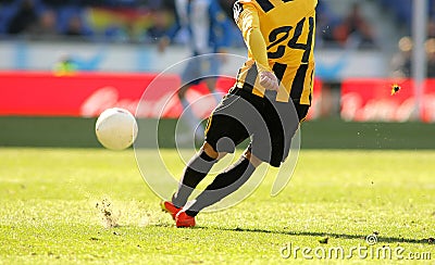 Soccer player legs Editorial Stock Photo