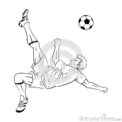 Soccer Player Lineart 2 Stock Images - Image: 14544044