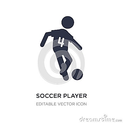 soccer player number four icon on white background. Simple element illustration from Sports concept Vector Illustration