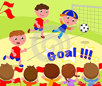 Soccer player scoring a GOAL Vector Illustration