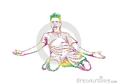 Soccer player. Sketchy style. Stock Photo