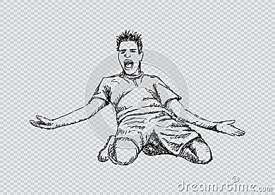Soccer player. Sketchy style. Stock Photo