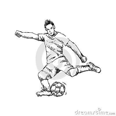 Soccer player. Sketchy style. Stock Photo