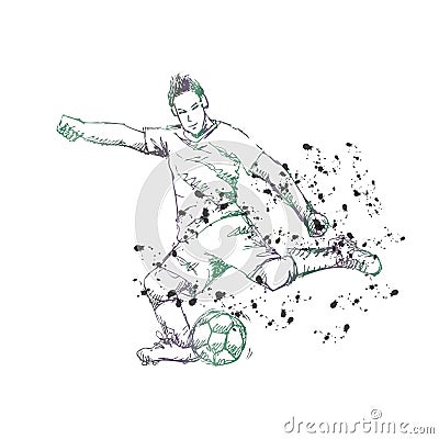 Soccer player. Sketchy style. Stock Photo