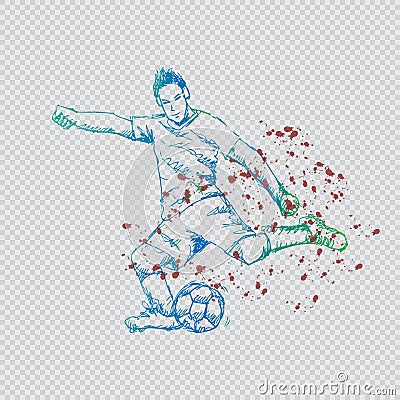 Soccer player. Sketchy style. Stock Photo