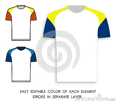 soccer player t shirt color icon. Sports uniform of fotball player. Layout of athletes on field. Vector Vector Illustration