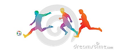 Soccer Players Silhouettes Championship world cup 2024 football Vector Illustration