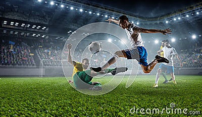 Soccer best moments. Mixed media Stock Photo