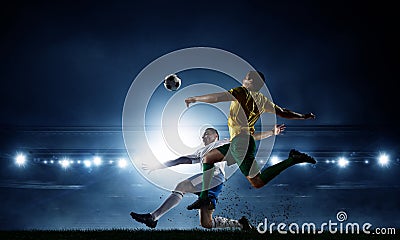 Soccer best moments. Mixed media Stock Photo