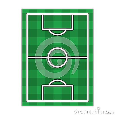 Soccer playfield top view symbol isolated Vector Illustration