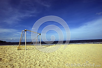 Soccer post Stock Photo