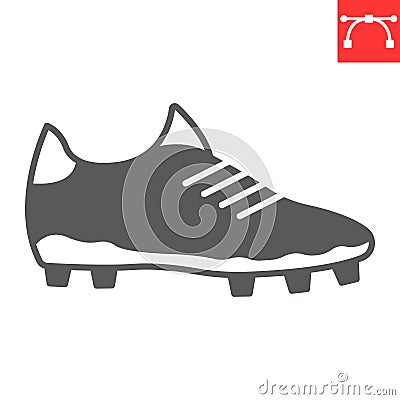 Soccer shoe glyph icon Vector Illustration