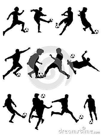 Soccer Silhouette Vector Illustration