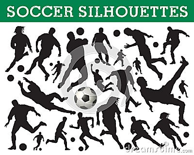 Soccer silhouettes Vector Illustration