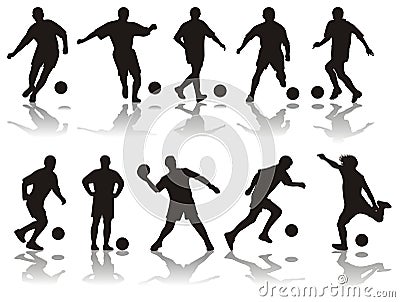 Soccer silhouettes Vector Illustration