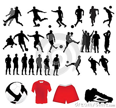 Soccer silhouettes Vector Illustration