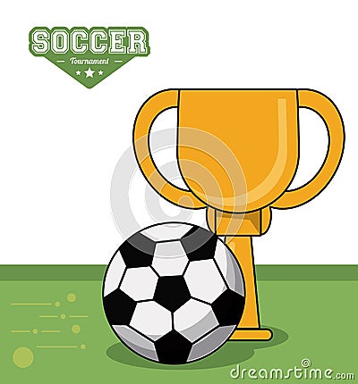 Soccer sport trophy ball design image Vector Illustration