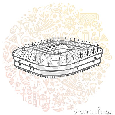 soccer stadium colored illustration Cartoon Illustration