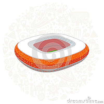 soccer stadium colored illustration Cartoon Illustration