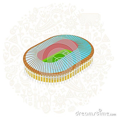 soccer stadium colored illustration Cartoon Illustration