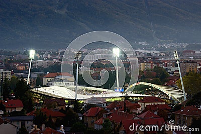 Soccer Stadium Ljudski vrt in Maribor Editorial Stock Photo