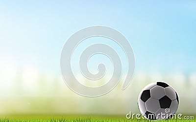 Soccer stadium with soccer football ball 3d rendering Stock Photo