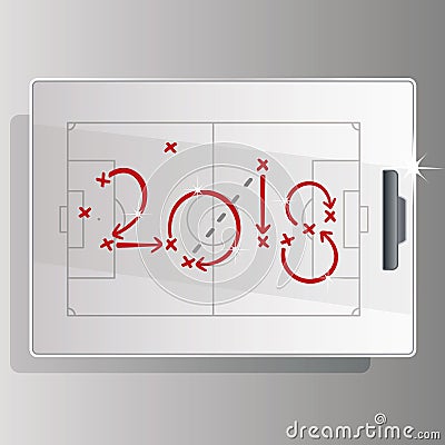 2018 Soccer strategy goal white board vector Stock Photo