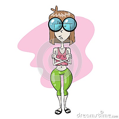 Young woman possibly feminist Vector Illustration