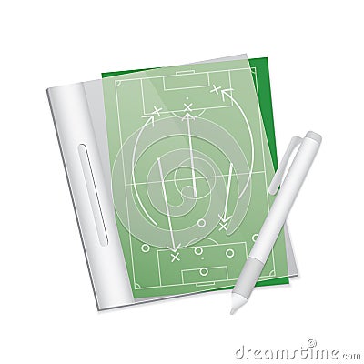 Soccer tactic table in note. Vector Illustration