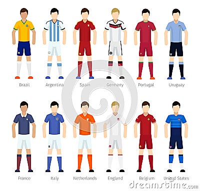 Soccer team players Vector Illustration