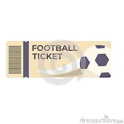 Soccer ticket icon cartoon vector. Venue tournament Vector Illustration