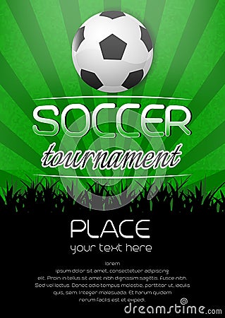 Soccer tournament background with ball Vector Illustration