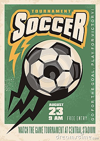 Soccer tournament vector poster template Vector Illustration