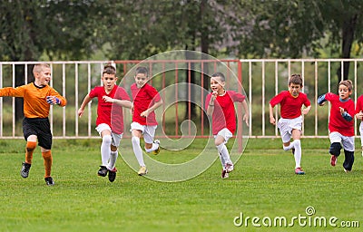 Soccer training for kids Stock Photo