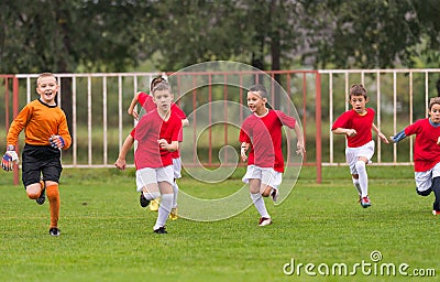 Soccer training for kids Stock Photo