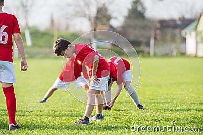 Soccer training for kids Stock Photo